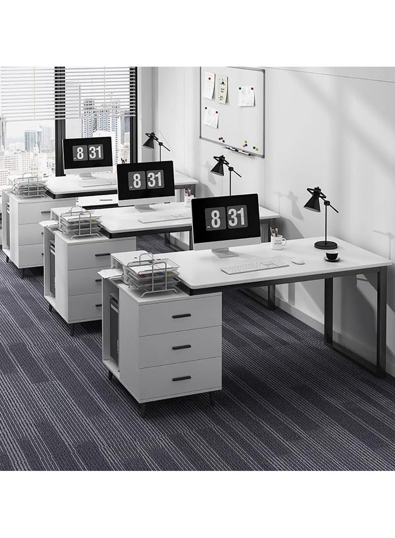  CityRiya-Long مكتب الكمبيوتر ، مكتب الألعاب ، طاولة عمل مكتب مكتب المكتب المنزلي ، مكتب تنفيذي مع خزانة تخزين ، 120*60*75 سم كمبيوتر محمول للكتابة على طاولة الكتابة ، أثاث الأعمال البيضاء الكبير للأعمال - Image 3